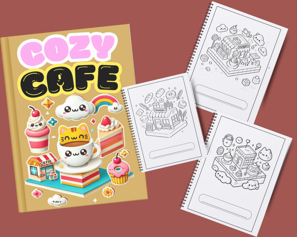 Kawaii Cozy Cafe Coloring Pages